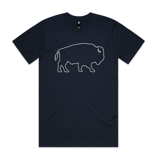 Outline Buffalo Tee in Navy