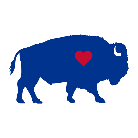 Standing Buffalo Sticker in Royal/red