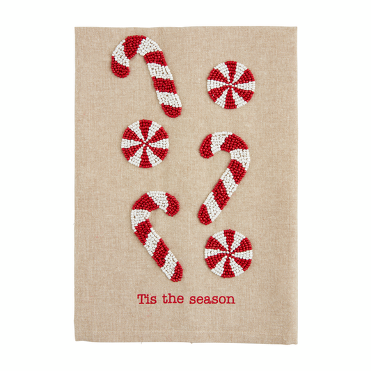 Candy Cane  Xmas Bead Towel