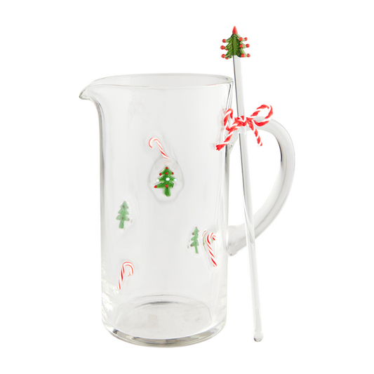 Tree Glass Pitcher & Stirrer Set