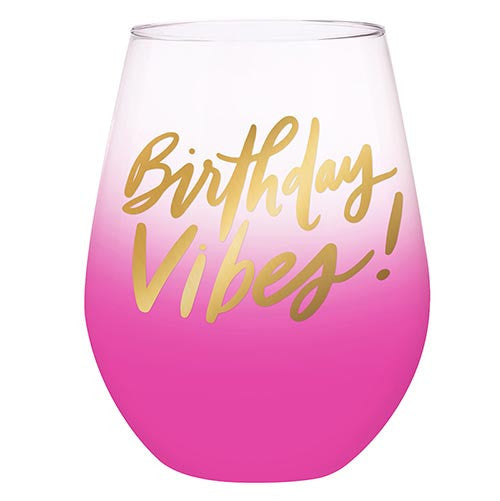Birthday Vibes Jumbo Glass