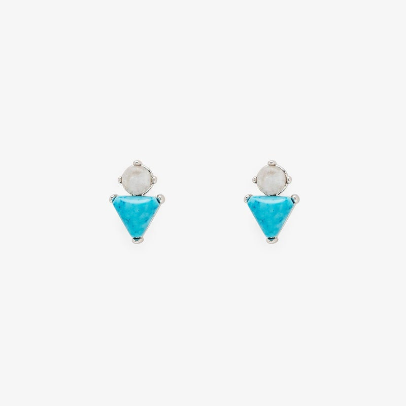 Turquoise & Moonstone Earring