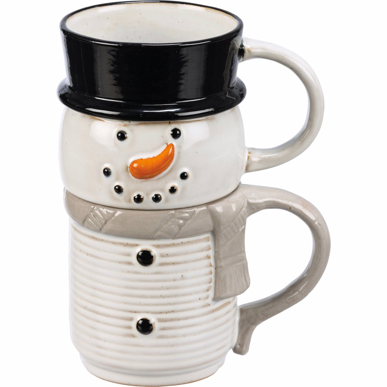Stacked Snowman Mug Set