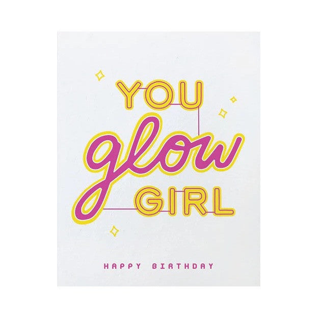 Glow Girl Birthday Card