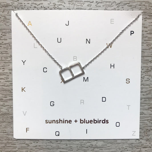 Initial B Necklace Silver