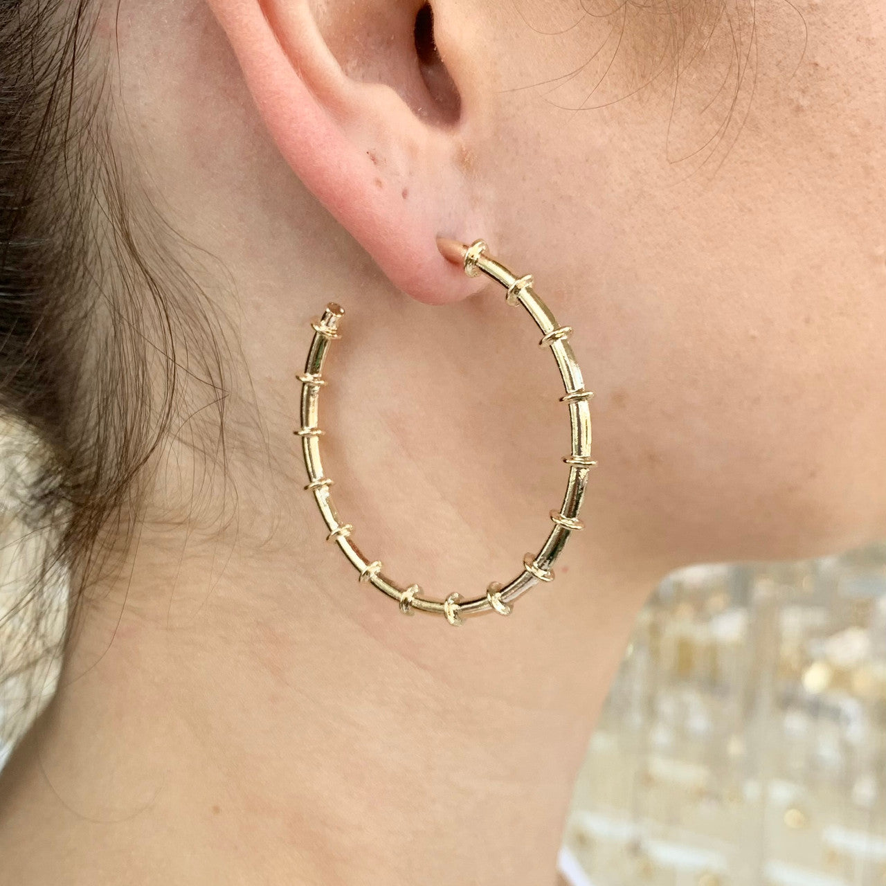 Textured Hoop Earring Gold
