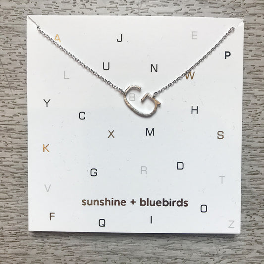 Initial G Necklace Silver