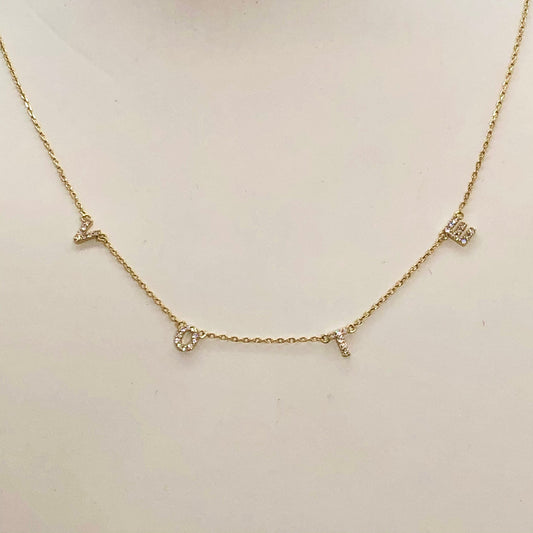 Gold Vote Crystal Necklace