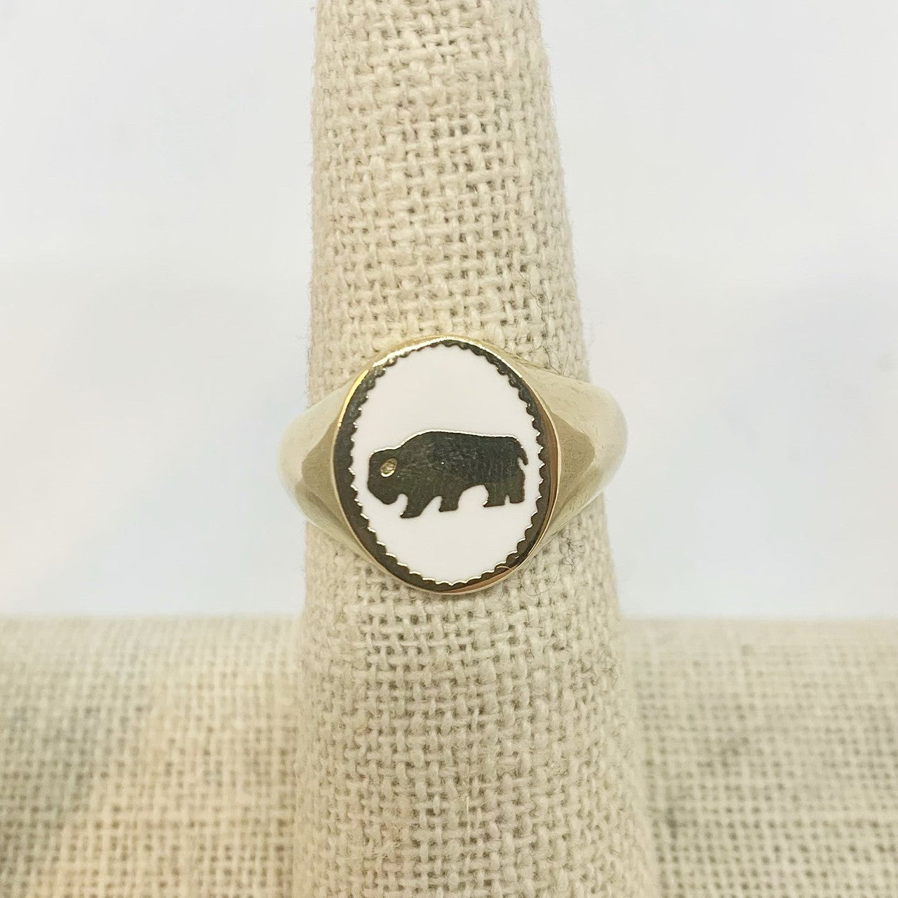 Enamel Buffalo Ring Size 6