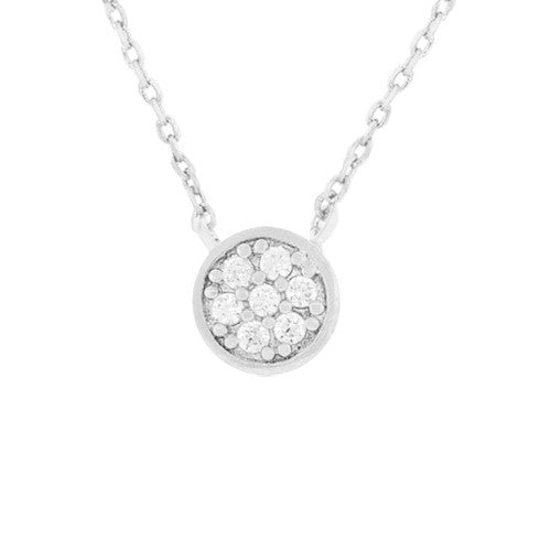 Crystal Station Necklace Silver