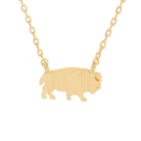 Buffalo And Back Necklace Gold