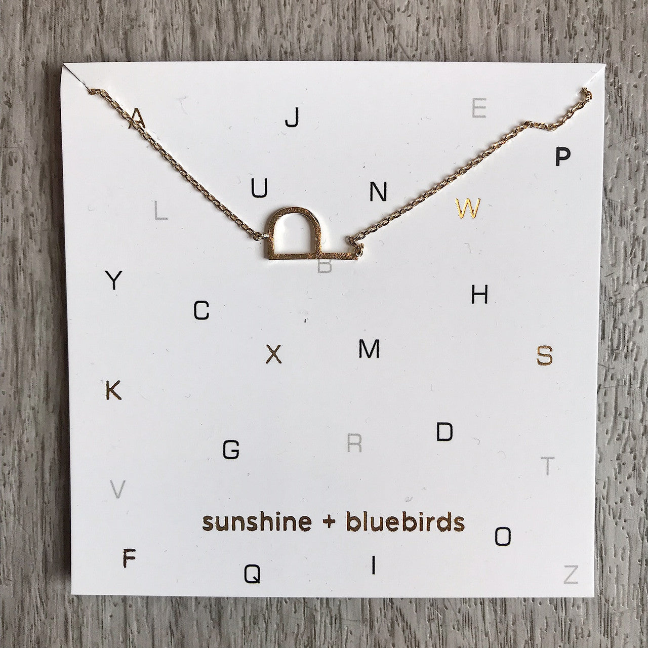 Initial P Necklace Gold