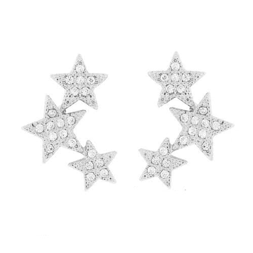 Crystal Star Ear Crawler Silver