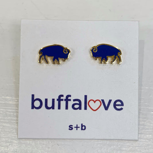 Enamel Buffalo Stud Blue