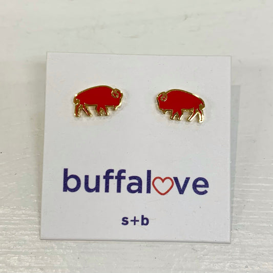 Enamel Buffalo Stud Red