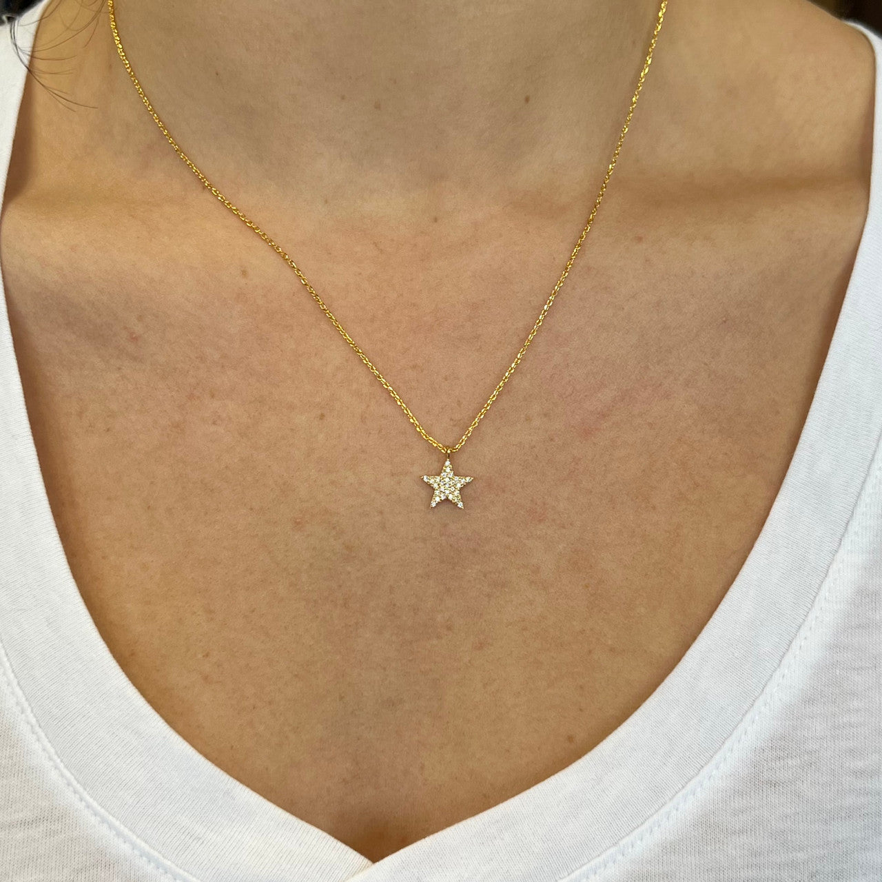 Gold Crystal Star Necklace