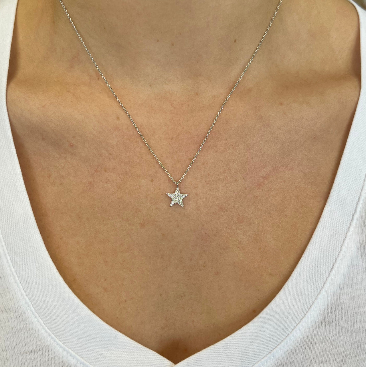 Silver Crystal Star Necklace