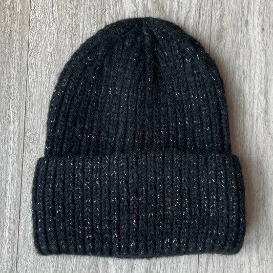 Lurex Infused Beanie Black