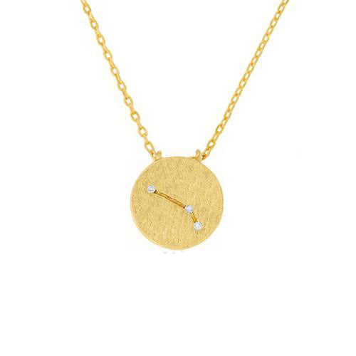 Aries Symbol Necklace Gold