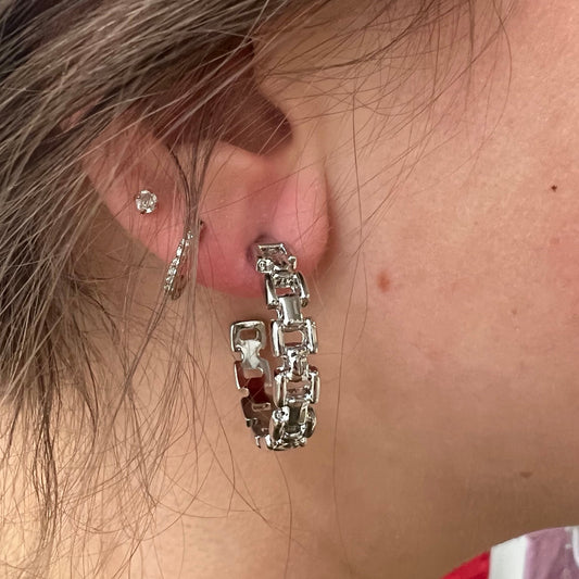 Chain Link Earring Silver