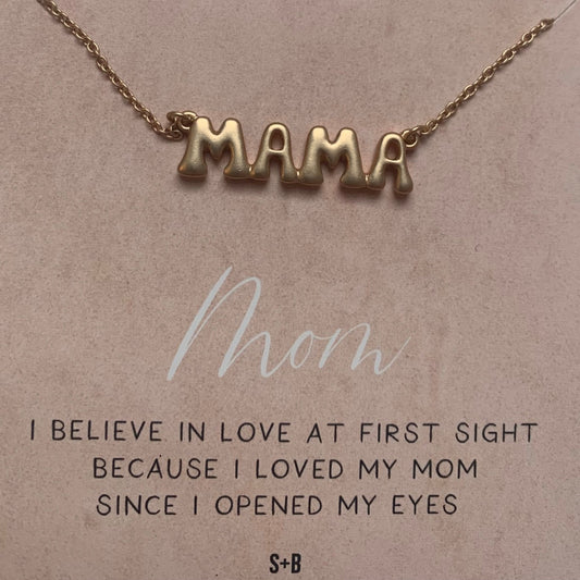 Gold Mama Puf Necklace