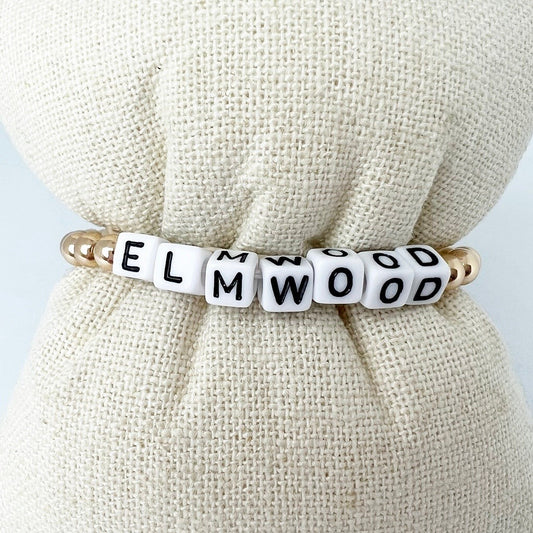 Elmwood Letter Bead Bracelet