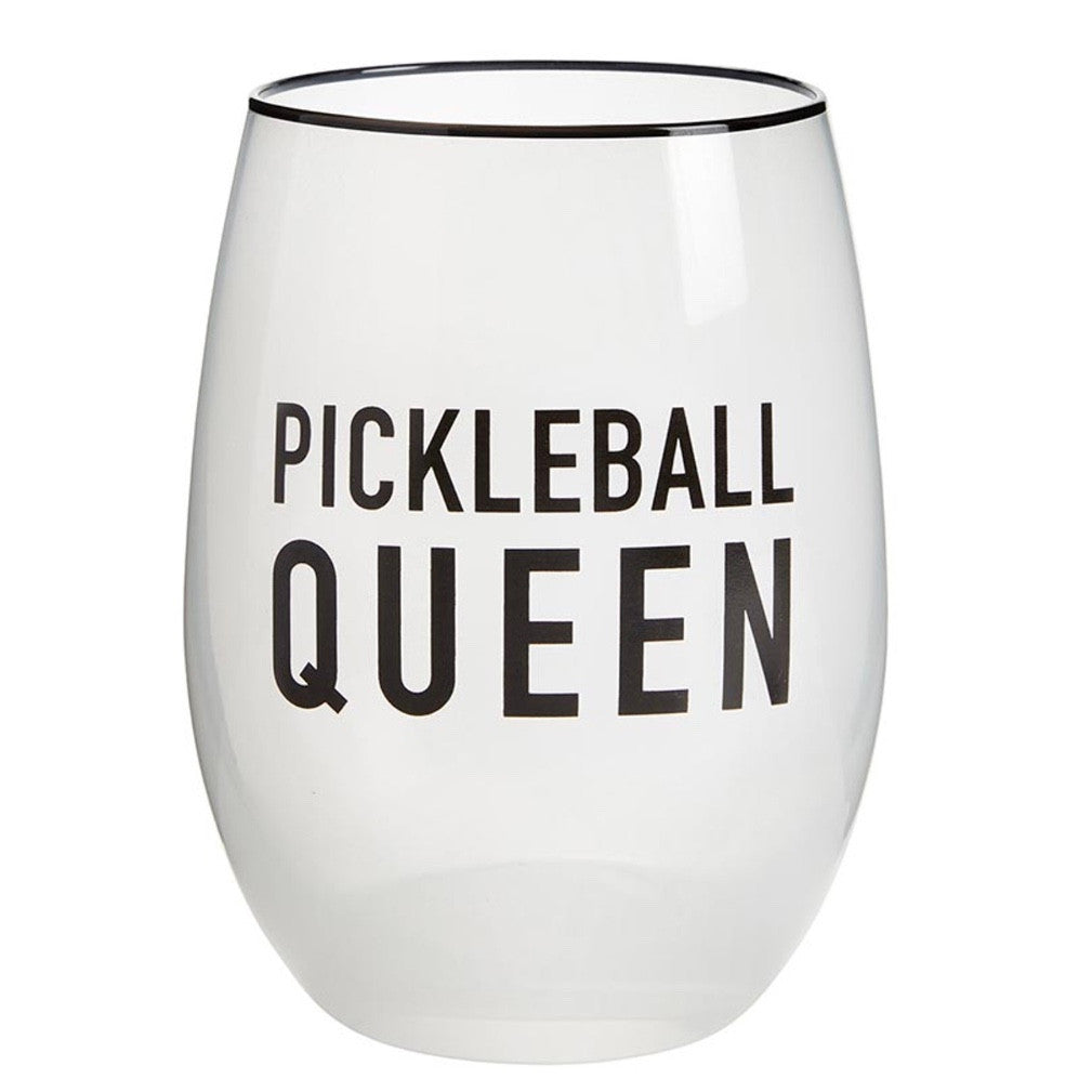 Pickle ball Queen Stemless Wine Glass – Sunshine and Bluebirds