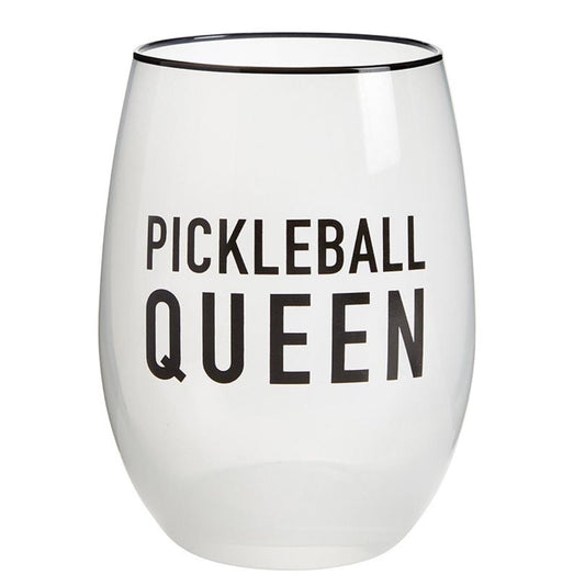 Pickle ball Queen Stemless Wine Glass