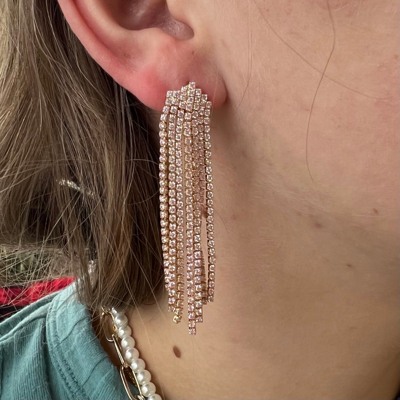 Pink Crystal Party Earring