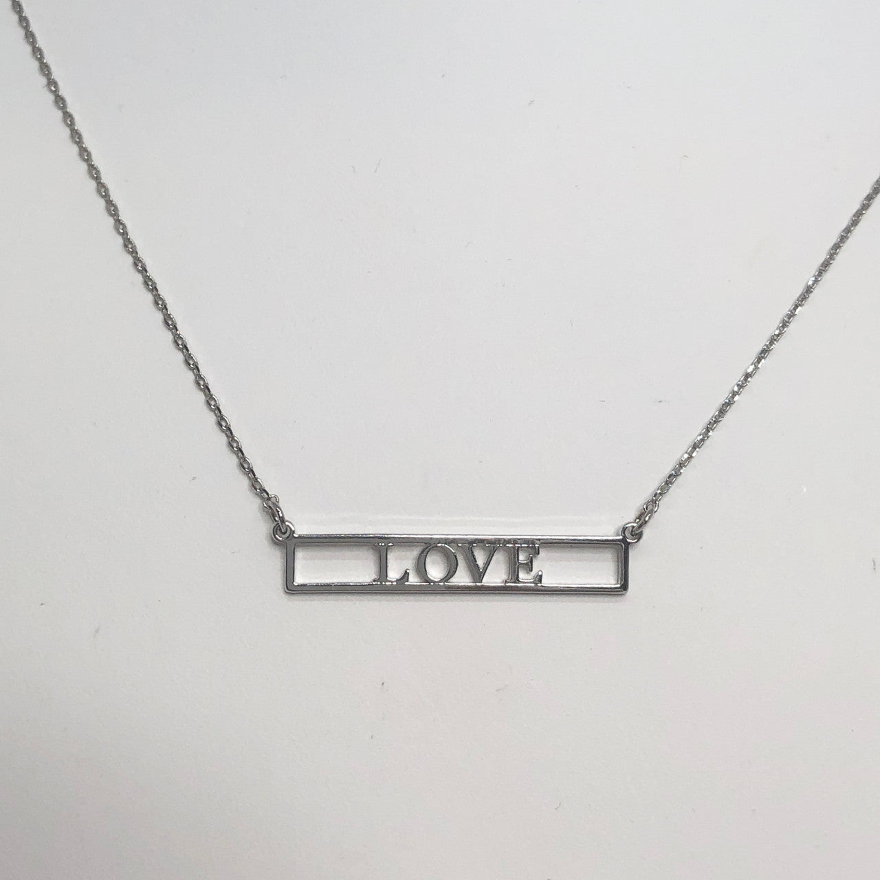 Love Cut Out Necklace Silver
