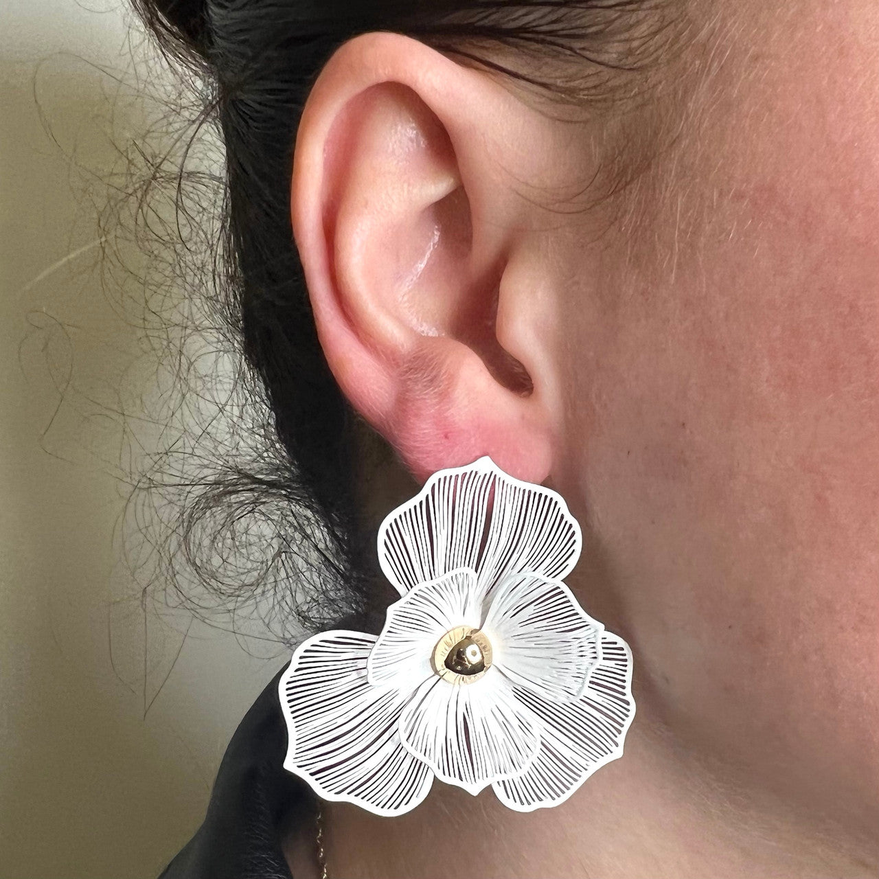 Filigree Flower Drop Earring