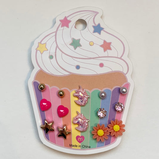 Kids Cupcake Earring Stud Set