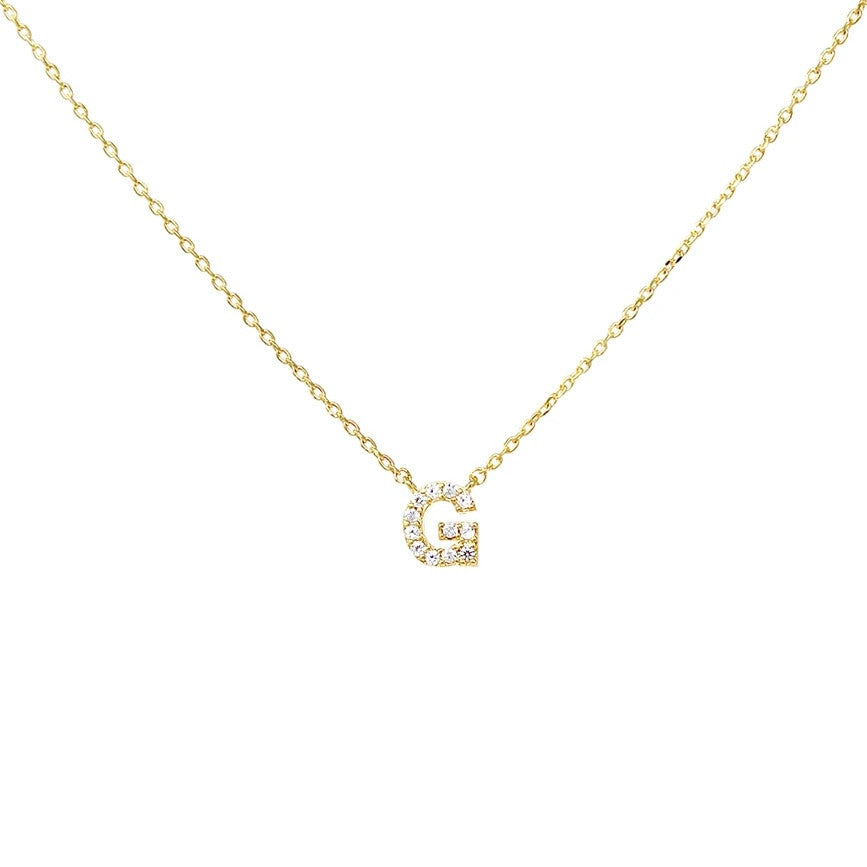 Crystal G Necklace Gold