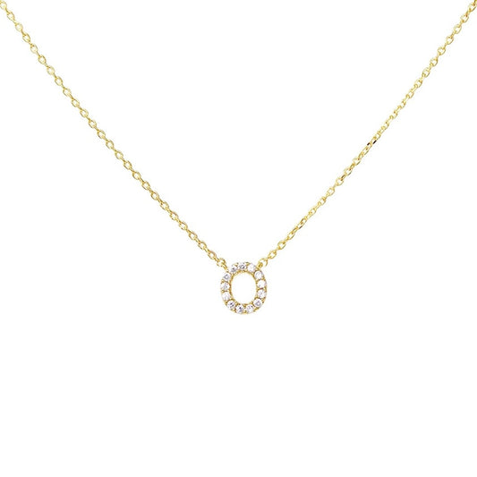 Crystal O Necklace Gold