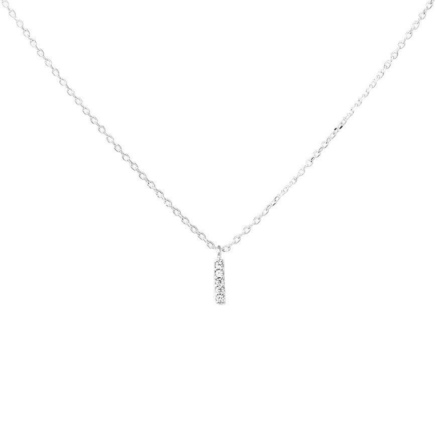 Crystal I Necklace Silver