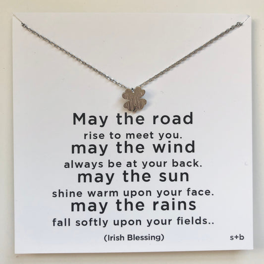 Irish Blessing Necklace Silver