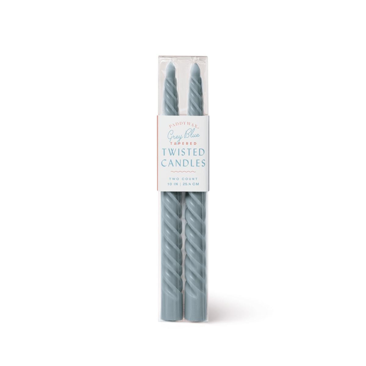 Grey Blue Taper Candles 2 Pack