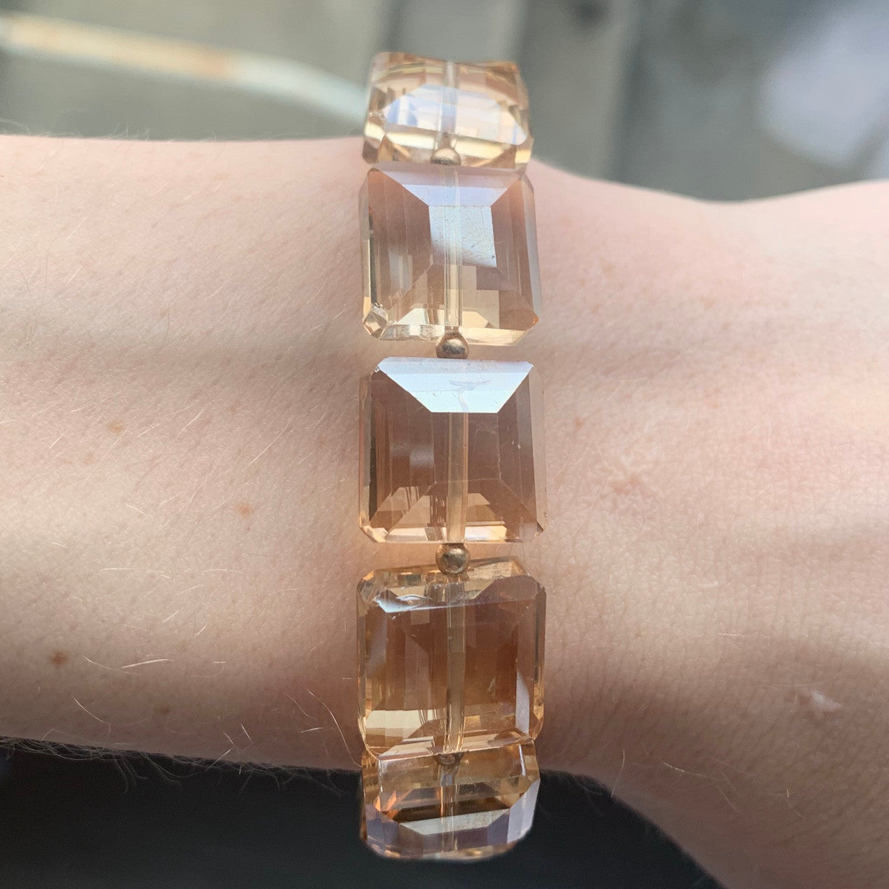 Crystal Beaded Bracelet Topaz