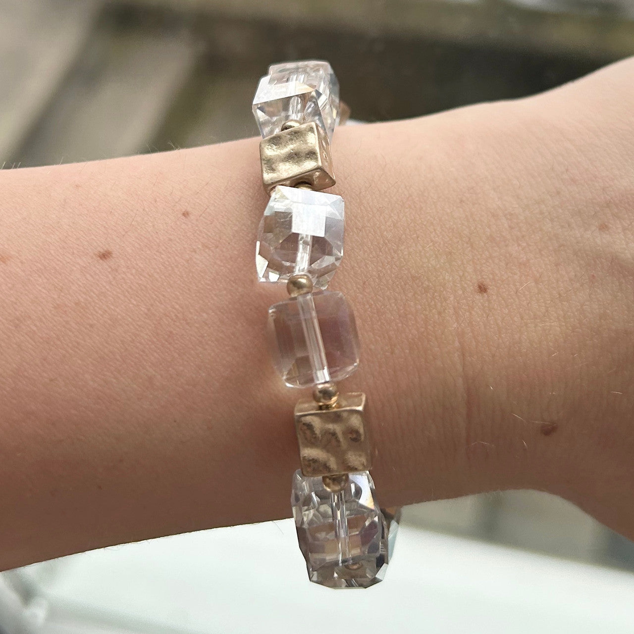 Crystal Bead Bracelet Clear
